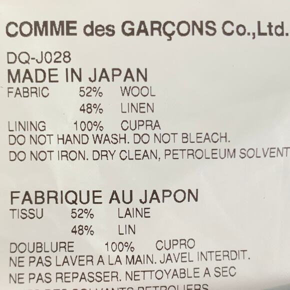 COMME des GARCONS Chest Size S Grey Charcoal Stripe Wool / Linen Sport Coat - Picture 6 of 6